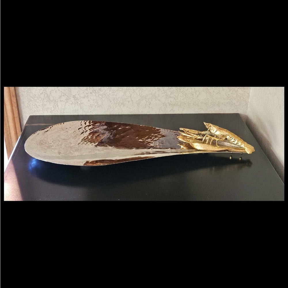 Lobster Sculpture Serving Tray 26.5x11 inches